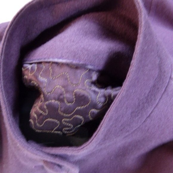Asian VINTAGE CUSTOM MADE Mandarin wool PURPLE COAT m /L embroidered lining - Picture 7 of 7